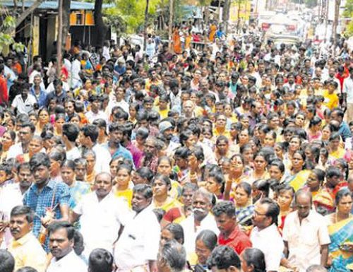 திசையன்விளையில் மஞ்சள்பெட்டி ஊர்வலம்