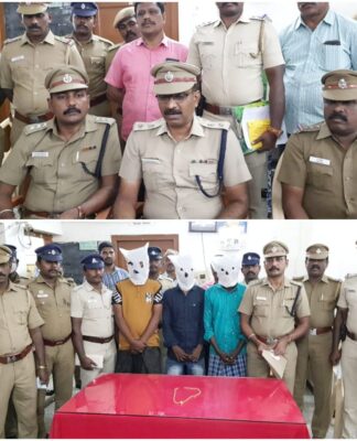 பெண்ணிடம் சங்கிலி பறித்த 3 பேர் கைது