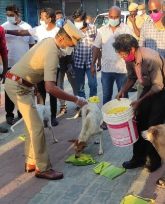 நாய் பூனைக்கு உணவளித்த நெல்லை காவல் துணை ஆணையர்