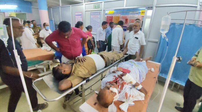 கோவில்பட்டி அருகே ஓடையில் கவிழ்ந்த அரசு பஸ் – 20 பேர் காயம்